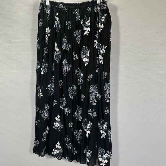 Free People Black and White Floral Midi Skirt - Picture 4 of 9